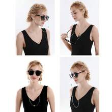 1pc Pearl Beaded Fashion Glasses Chain Necklace Strap Holder - Multicolor - View 8