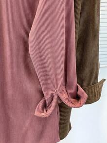 YUXIN Winter & Autumn Must - Have! Loose Corduroy Women's Shirt Jacket, Practical Double - Pocket Design, Perfect For Layering, Fits Daily Commute/Shopping & More Occasions Summer - Hot Pink - View 10