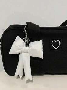 1个小众可爱蝴蝶结钥匙扣，高端手感包包挂件，少女背包装饰，轻巧易携，方便悬挂，可轻松挂在车钥匙、手提包、背包、钱包等物品上。 - 彩色 - 查看 3