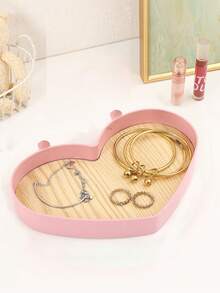 爱心首饰展示架，桌面/梳妆台耳环项链手镯戒指展示架，入户钥匙收纳架，带木质托盘项链架，项链展示架，浴室首饰收纳挂钩和收纳架，适用于项链、手镯、耳环、戒指、钥匙、手表、情人节礼物 - 彩色 - 查看 10