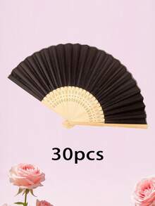 Personalized Engraved White Folding Fan, Custom Lettering Fan, Personalized Wedding Fan, Engagement Gift, Bridal Gift, Party Favor, Best Man Gift, Wedding Thank-You Gift, Birthday Gift, Baptism Gift, First Communion Gift, Personalized Gift Idea, Bamboo Folding Fan, Can Be Used For DIY Creative Blank Printing Advertising Gifts. Multifunctional, Highly Decorative, And Of Superior Quality, It Is An Ideal Gift For Her, Suitable For Tea Room, Valentine's Day, Mother's Day, Father's Day. - Multicolor - View 59