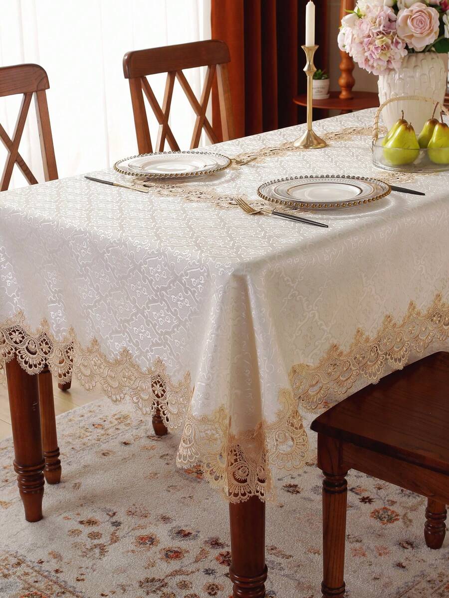 1 chiếc khăn trải bàn bằng vải satin jacquard, viền ren tan trong nước, kiểu dáng cung điện tối giản thanh lịch, chất liệu vải cao cấp, phù hợp với bàn vuông, bàn chữ nhật, nhà bếp, phòng ăn, phòng họp, bàn làm việc, bàn cà phê, bàn trang điểm, trang trí nhà cửa, dùng làm khăn trải bàn, tấm lót bàn, cho phòng khách, phòng ngủ, sân vườn, đồ nội thất trong nhà/ngoài trời, cắm trại, biệt thự, kỳ nghỉ, tiệc tùng, họp mặt, trang trí lễ hội, trang trí tiệc cưới, có nhiều kích cỡ khác nhau.