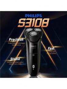 Philips Electric Shaver S3108, Constant Current Shaver Trimmer, Full Body Washable, 5D Floating Heads, Smart Sensing, Men's Beard Shaver - Black - View 1
