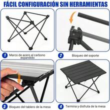 Picnic TablesMesa de Camping Portátil Plegable Pequeña Mesa Picnic de Acero al Carbono Tablero de Alumini con Bolsa y Gancho para Aire Libre Acampar Barbacoa Playa Jardin Hogar Campismo Negro 40x35x29 cm - negro - Ver 6