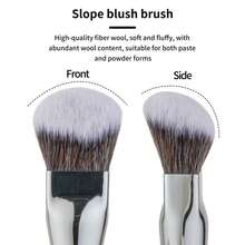 1pc Angled Foundation Brush, Dual-Ended Makeup Brush For Powder, Cream, Liquid Foundation, Contouring, Face Mask, Smooth Seamless Makeup Application, Beginner-Friendly Beauty Tool,Giveaways - Multicolor - View 5