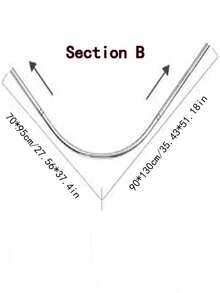 1根可调节不锈钢L型浴帘杆，无需钻孔即可安装，适用于浴室、浴缸、服装店等场所，经久耐用且时尚的浴室配件 - 彩色 - 查看 13