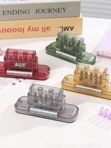 Transparent 5 Hole Punch, Suitable For Desktop Organizing, Notebook File Binding, Back-To-School Office Stationery - Multicolor - View 11