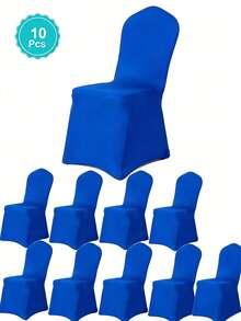 10pcs White Folding Chair Covers - Suitable For Weddings, Parties, Dining And Banquets - Universal Washable Folding Chair Slipcovers - Elegant Event Decor - Multicolor - View 17