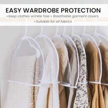 Handy Laundry Clear Vinyl Shoulder Covers Closet Suit Protects Storage Home Decor Set of 12 12 H x 22 W x 2 D - Transparente - Ver 6