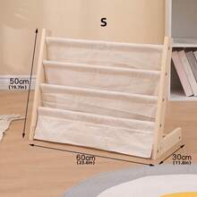 1pc Wooden Bookshelf | Multi-Tier Book Storage Rack, Minimalist Drawing Book Organizer, Floor Magazine Rack, Solid Wood Material, Freestanding, Pine Wood Finish, Natural Wood Color - Multicolor - View 15