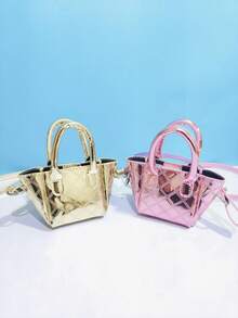 Kids Mini Crossbody Bag, Bright PU Leather Lipstick Bag, Girls Princess Small Handbag, Holiday Gift, Coin Purse, Casual Small Bag - one-size - View 2