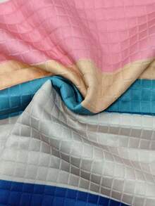 大码女式彩色条纹圆领宽松休闲卫衣 - 彩色 - 查看 7