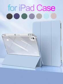 Compatible With IPad A16 Case 11th Generation 11 Inch 2025, IPad 10th Generation Case 10.9 Inch 2022, Clear Slim Protective Cover With Apple Pencil Holder & Charging Adapter Black