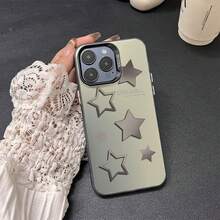 The stars are shining brightly For  17 16 16E 15 14 13 12 11 Pro Max 17 Air 16 Plus luxury matte hemming anti-drop IMD color personalized laser backplane protection cover - CYK Las estrellas brillan intensamente Plata - Ver 6