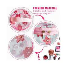 Modisch Kulturtasche Transparent,Blumen Brucken Kosmetiktasche Durchsichtig, wasserdichte PVC-Reise-Waschtaschen, Make-up Tasche,TSA-zugelassene Make-up-Taschen,Für die Dame-16 - D2064-1 - Übersicht 4