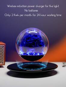 Magnetic Levitating Preserved Rose In Glass Dome With LED Light, Touch Control Light, Floating Forever Flowers Lamp For Valentine'S Day, Anniversary Halloween Christmas, Rose Lamp Unique Gift For Wife Girlfriend Women, Home Decor, Romantic Gift - Xem 9