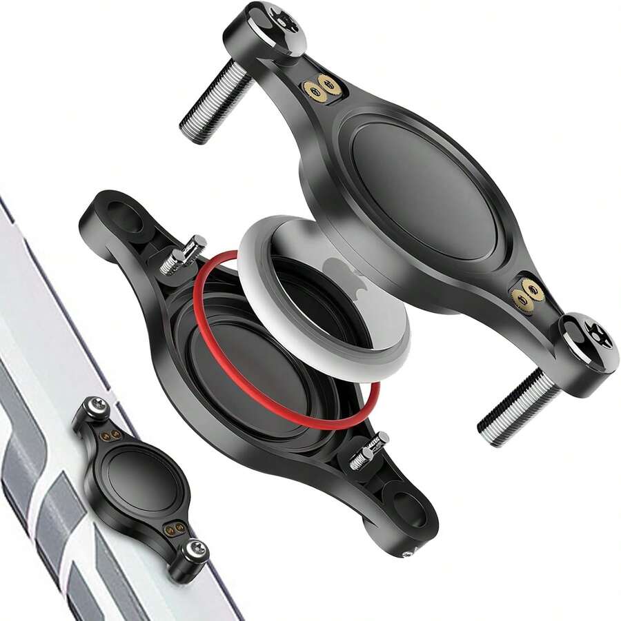 DOKYW Soporte para Bicicleta Airtag, Soporte para Airtag Oculto, Funda de Rastreador GPS para Mayor  de Bicicleta, Incluye Tornillos de - negro - Ver 1