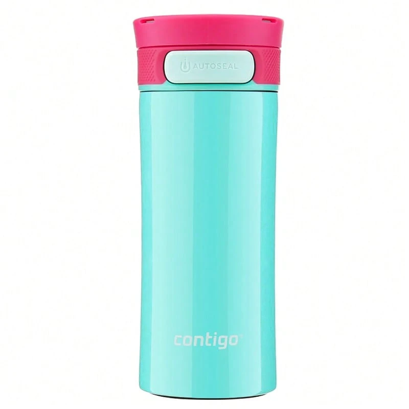Contigo 旋蓋保溫杯 藍色/棕色 350ml 男士學生風 旗艦店官方正品 大容量不鏽鋼 - 藍色 - 查看 1