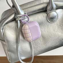 网格韩版紫色格子保护壳，兼容苹果 Pro第二代，可爱软壳，兼容第四代、 Pro第三代，也兼容 1/2/3代。 - 淡紫色 - 查看 3