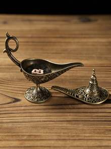 1pc Ramadan Lantern Incense Burner, Vintage Desktop Fragrance Decor, Incense Burner, Wishing Burner, Metal Incense Burner, Home Decor, Aromatherapy Tool, Incense Tower, Agarwood Container, Tea Ceremony Supplies, Gift - Multicolor - View 8