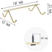 Tavery Gancho Para Gabinete Portavasos - Estante Colgante Para Tazas De Cafe Para Cocina Debajo De Los Gabinetes Colgadores De Metal Organizador Estante Utensilio De Almacenamiento 7 68X4 7X2 10 Oro - 3+Aire - Ver 5
