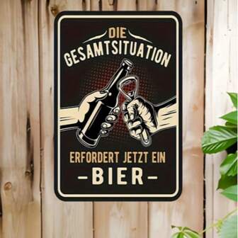 1 st, "Die Gesamtsituation" & "Mein Wochenplan" Retro metallskylt, 8"X12"/20cm*30cm, Vintage tyska fraser väggdekor, Multifunktionell för pub, man cave, garage, kök, bar, kontor, badrum, klassrum, café, restaurang - Strykjärn, Väggbonad