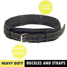 Cinturón de herramientas acolchado de 3 pulgadas para trabajo pesado (amarillo y negro) - Cinturón de herramientas pequeño - Ver 5