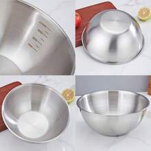 4/5/7 Pcs Stainless Steel Mixing Bowls Set, With Measurement Marks, Scratch-Resistant, Easy To Clean, Stackable, Great For Kitchen Cooking, Baking And Meal Prep - Multicolor - View 7