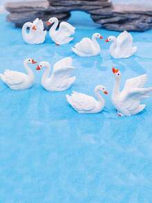 8pcs/Set Swan Themed Crafts, DIY Landscape Accessories, Resin Decor For Couples, Tabletop, Garden, Car, Girls & Couples Gifts, Home, Outdoor Decoration - Multicolor - View 4