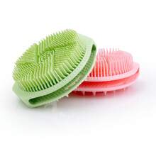 Cepillo de Baño de Silicona de Doble Cara para Niños, Adecuado para Lavar el Cabello y Bañarse, Cepillo para Frotar la Espalda, Cepillo Exfoliante de Silicona - Violeta - Ver 5