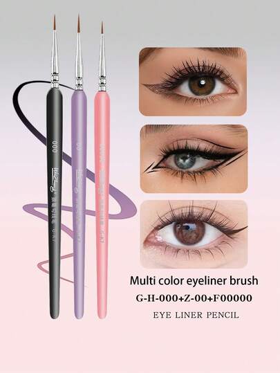 Set de 3 piezas, Especificación: Morado 2/0 + Negro 3/0 + Rosa 5/0, Cepillo delineador de ojos boutique para damas, Cepillo de maquillaje de cejas, Cepillo delineador de ojos, Cepillo de maquillaje boutique, Cepillo de lágrimas, Cepillo delineador de ojos simple para principiantes, Aplicador de sombra de ojos, Cepillo de ceja, Cepillo de sombra de ojos, Cepillo de peine, Cepillo de peine, Obsequios