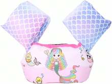 PAGANOOM Salvavidas para Ni?os Ni?a, Chalecos de Natación para Ni?os, Anillo Flotante del Brazo, Espuma EPE, Ancho Ajustable, Adecuado para 2-6 A?os, Adecuado para Ni?os de 10-25 kg - negro - Ver 1