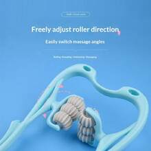 1个6滚轮颈部按摩器，符合人体工学设计 – TPR+PP材质，蓝/粉色可选，居家放松、缓解压力、情人节礼物皆宜 - 彩色 - 查看 8