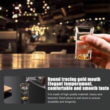 6pcs/Set, 15ml/0.5oz Mini Gold Rim Cups, Suitable For Bars, Clubs, Home Parties, Father's Day Gifts