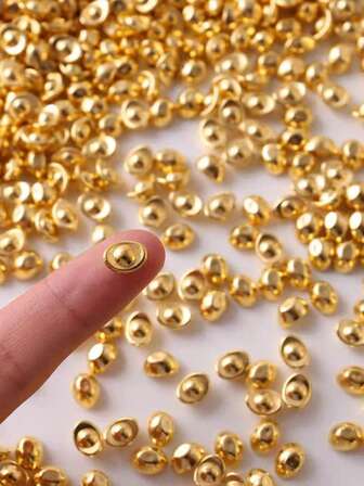 100/30个迷你镀金幸运锭吊坠 - 幸运树脂装饰品，适用于DIY、美甲、家居和珠宝制作