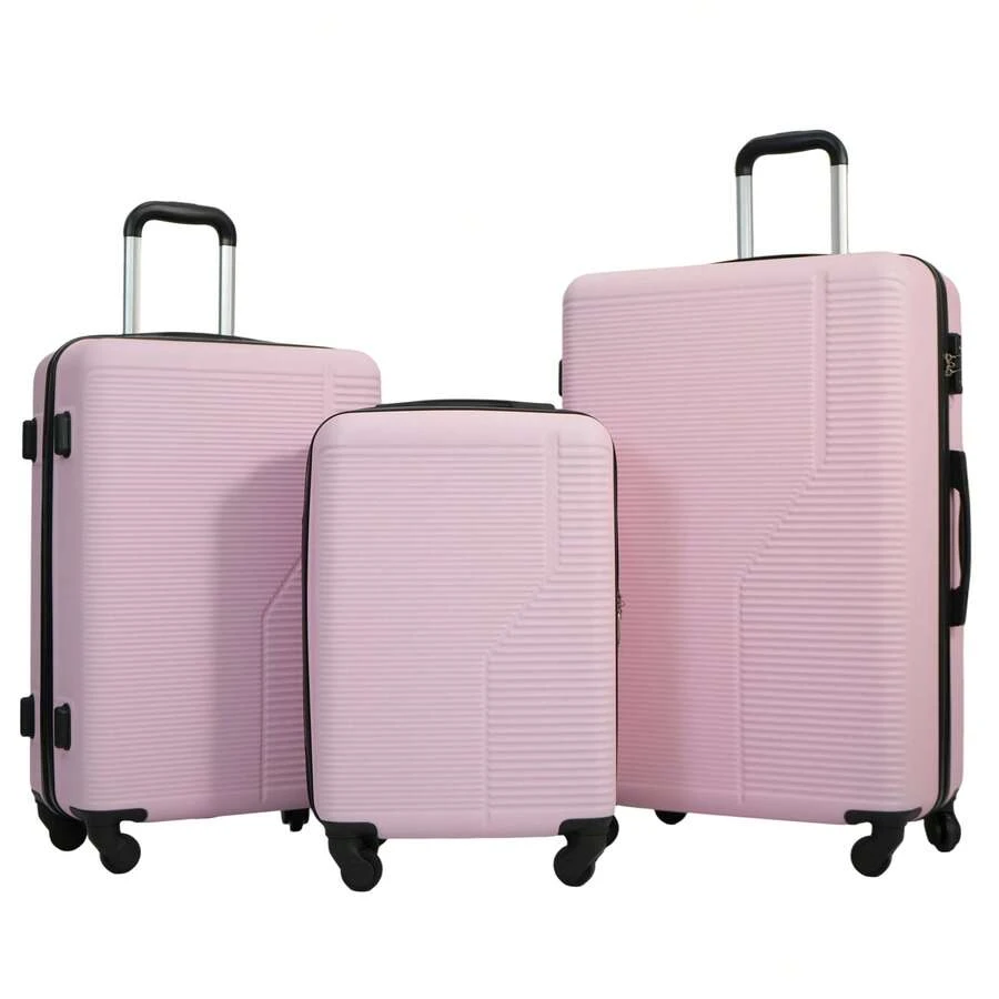 TRIPCOMP Luggage Set 9-Piece Set ABS+PC Hardshell Carry On And Checked Luggage Set With Backpack TSA Lock, Durable Suitcase With Spinner Wheels(20"24"28 ", A Backpack, A Toiletry Bag, And 4 Storage Bags) - Hồng - Xem 1