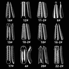 48pcs Dual Forms Tips 12 Shapes 12sizes Nail Mold For Poly UV Quick Building Gel Full Cover Tips Nail Extension Forms Manicure Tools - Clear - View 10