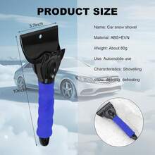 Premium Winter Car Snow Removal Tool – Durable ABS Plastic & Steel Ice Scraper With Ergonomic Handle For Scraping Snow, Ice & Frost, Compact & Easy To Store - Black - View 9