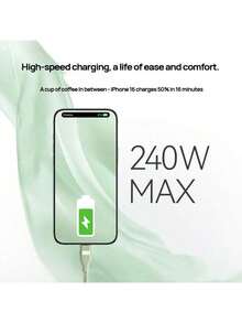 anker A82E2編織快充線 高密度編織製程 抗拉防爆裂 Type-C快充 萬次彎折測試 高效充電 - 黑色 - 查看 2