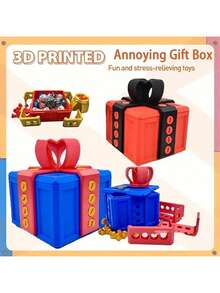 2pcs 3D Funny Annoying Gift Box - Interactive Geometric Puzzle Gag Gift, Surprise Gift Box With Screws, Party Surprise Gift, Holiday Party Favors - Multicolor - View 9