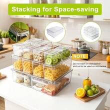 Multi Specification Transparent Fresh-Keeping Box Combination, Set Of 10/14/20/28 Pieces, High Transparency And High Aesthetic Value, Suitable For Classified Storage - Set Of 28 - View 4