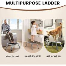 Height - Adjustable Step Stool With Anti - Slip Platform, Folding Step Stools Adults And, Portable And Space - Saving Step Ladder Kitchen, Home, Office, Rv 300 Lbs - Gray - 查看 3