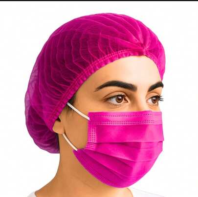 Kit Iniciante 25 Máscaras Descartáveis p/ Proteção Facial + 25 Toucas Salão, Clínica & Cozinha