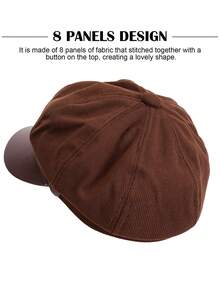 Fashion Women Men Newsboy Hat Baker Boy Peaked Beret Cap Vintage Visor Hat Cap - 咖啡棕 - 查看 7
