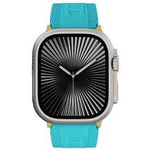 CRAZYGRASS Soft And Versatile Men's Silicone Watch Band, Simple And Easy To Match, With A Magnetic Clasp And Waterproof Design. Suitable For Apple Watch Sport Bands, Compatible With 44mm/45mm/46mm/49mm Sizes, Designed For Apple Watch Series 9/8/7/6/5/4/3/2/1/SE/Ultra. - Hồ xanh - Xem 6