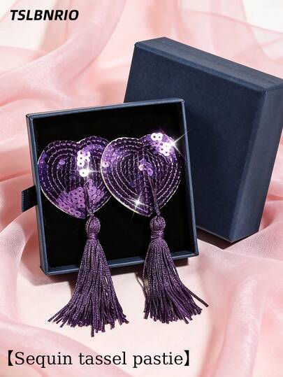 2pcs Sexy Shiny Sequin Nipple Pasties, Bridal Wedding Beach Jewelry Accessories For Women