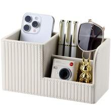 صندوق تخزين أقلام متعددة الوظائف - مناسب لمستلزمات المكتب والدراسة، تصميم موفر للمساحة، مظهر أنيق - صندوق تخزين لغرفة المعيشة، منظم لملحقات الهاتف والوسائط، صندوق تخزين للمكتب - متعدد الألوان - مشاهدة 13