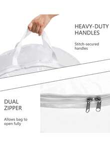 1个透明圣诞花环收纳袋，带提手，圆形重型PVC装饰整理袋，防尘节日装饰收纳容器，适用于人造花环、饰品、松枝。 - 透明 - 查看 3