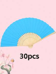 Personalized Engraved White Folding Fan, Custom Lettering Fan, Personalized Wedding Fan, Engagement Gift, Bridal Gift, Party Favor, Best Man Gift, Wedding Thank-You Gift, Birthday Gift, Baptism Gift, First Communion Gift, Personalized Gift Idea, Bamboo Folding Fan, Can Be Used For DIY Creative Blank Printing Advertising Gifts. Multifunctional, Highly Decorative, And Of Superior Quality, It Is An Ideal Gift For Her, Suitable For Tea Room, Valentine's Day, Mother's Day, Father's Day. - Multicolor - View 36