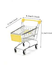 1pc Mini Shopping Cart, Mini Supermarket Trolley Storage Tool Decor, Mini Shopping Cart File Storage Desk Decor - Multicolor - View 8